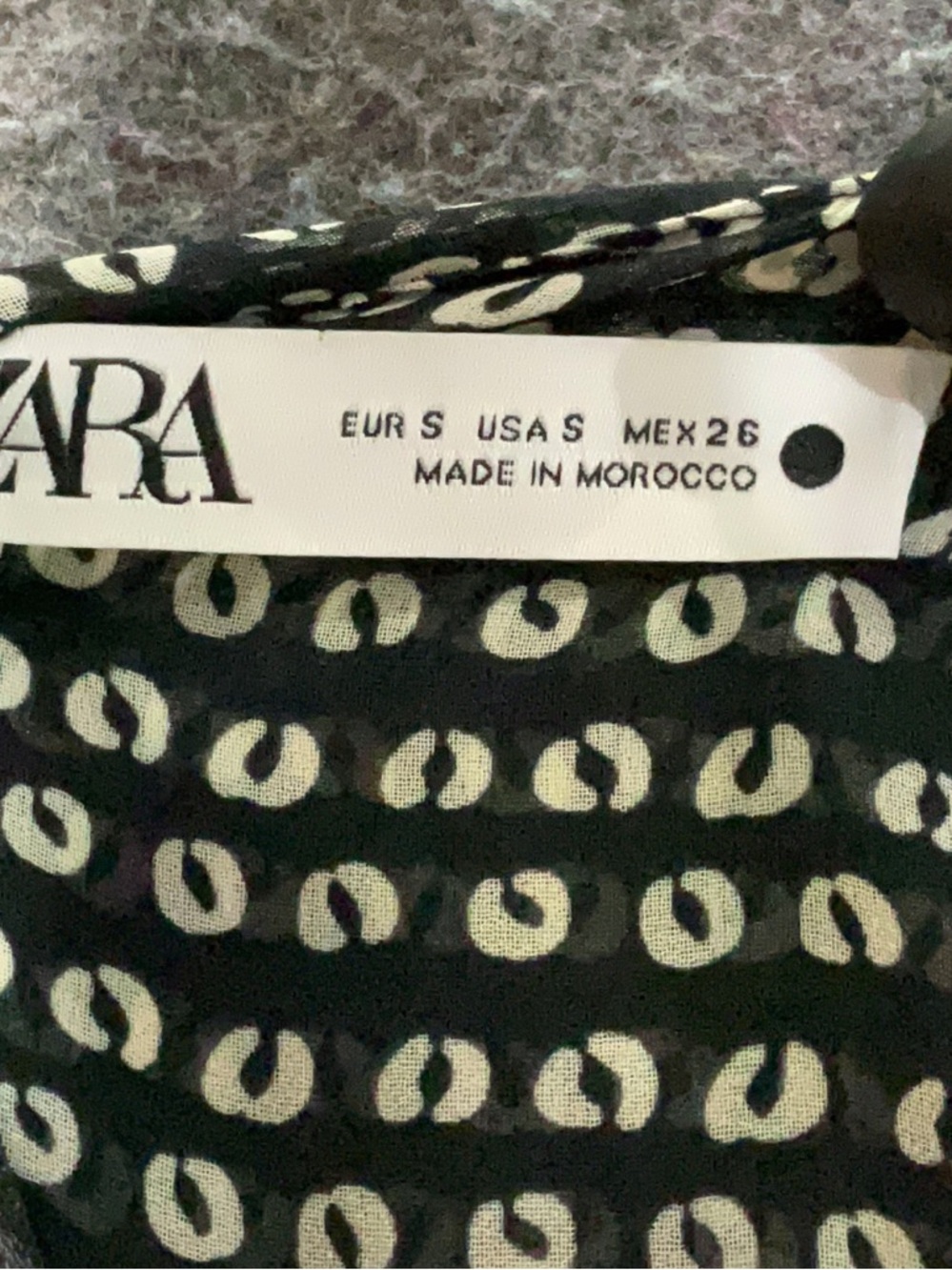 Zara Draped Mini Dress Black Polka Dot Ruched Sheer Sleeve V Neck Small NWT - Picture 5 of 6